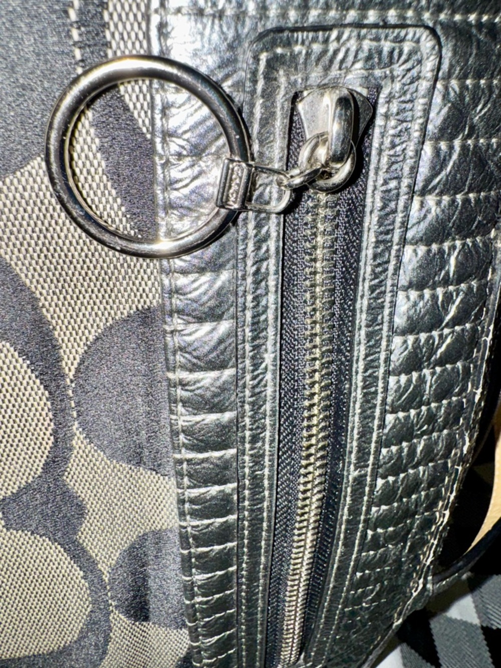 Coach Signature Metallic Poppy Quilted Canvas Tote G1176-18676 (2011) EUC - Picture 11 of 16
